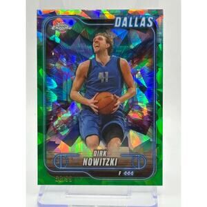 2024-25 Topps Chrome Sapphire Dirk Nowitzki Green Refractor 58/99 SP Mavericks